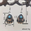 Wholesale Retro Maillard Style Alloy Earrings With Geometric And Drop Shape Design