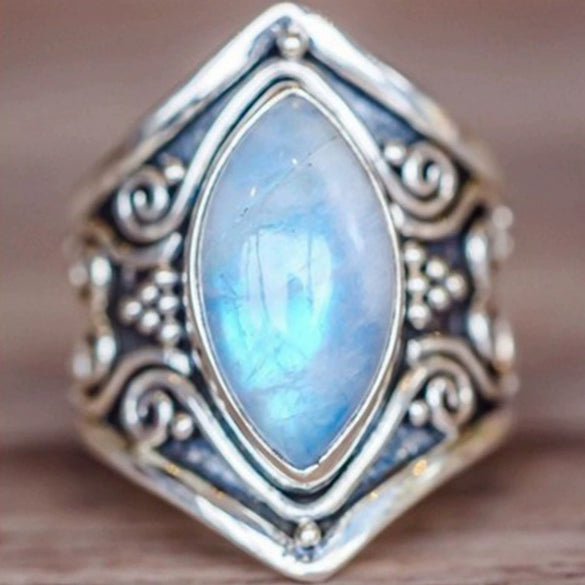 Wholesale Retro Metal Geometric Horse Eye Ring With Electroplating