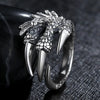 Wholesale Retro Metal Ring With Dragon Claw And Eagle Claw Animal Patterns Electroplated
