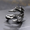 Wholesale Retro Metal Ring With Dragon Claw And Eagle Claw Animal Patterns Electroplated