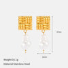 Wholesale Retro Minimalist Pearl Stainless Steel Electroplated Earrings For Women