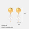 Wholesale Retro Minimalist Pearl Stainless Steel Electroplated Earrings For Women