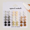 Wholesale Retro Mixed Color Imitation Pearl Women's Earrings Set With Geometric Pattern And Electroplating Treatment