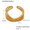 Wholesale Retro Multilayer Cross Geometric Zircon Stainless Steel Goldplated Women's Ring