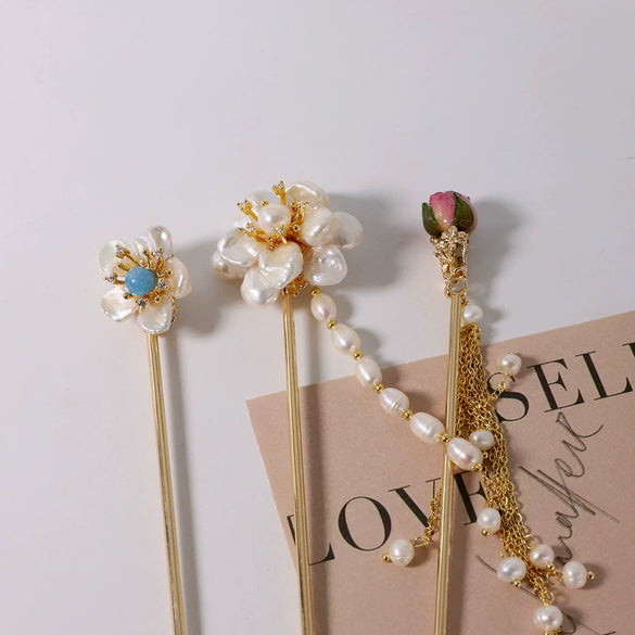 Wholesale Retro Natural Pearl Geometric Hairpin For Women Vintage Hair Accessories