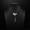 Wholesale Retro Natural Pearl Necklace With Shell Butterfly Pendant Amethyst Tassel And Geometric Pattern Copper 18K Gold Plated