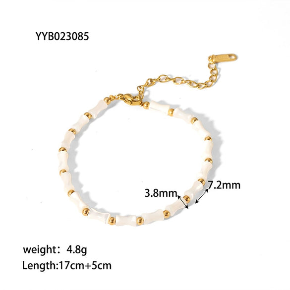 Wholesale Retro Natural Shell Slub Clavicle Chain Necklace For Women Stainless Steel Gold Plated With Vacuum Real Gold Electroplating In Pvd Furnace