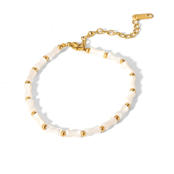 Wholesale Retro Natural Shell Slub Clavicle Chain Necklace For Women Stainless Steel Gold Plated With Vacuum Real Gold Electroplating In Pvd Furnace