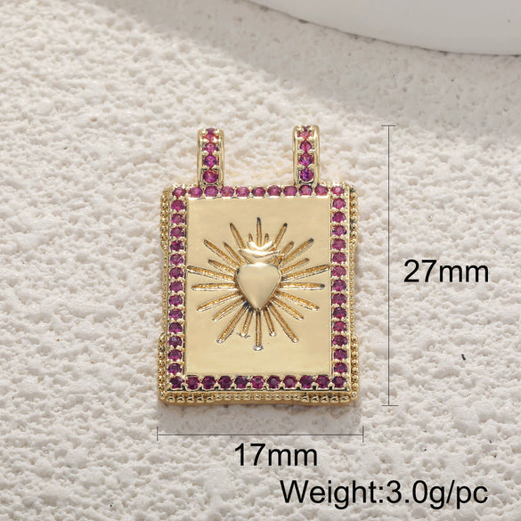 Wholesale Retro Necklace Pendant Copper With Star And Heart Shape Zirconia Design