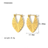 Wholesale Retro New Stainless Steel Fanshaped Earrings With Geometric And U Shape Patterns Electroplated For Women