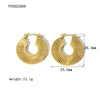 Wholesale Retro New Stainless Steel Fanshaped Earrings With Geometric And U Shape Patterns Electroplated For Women
