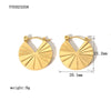 Wholesale Retro New Stainless Steel Fanshaped Earrings With Geometric And U Shape Patterns Electroplated For Women