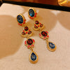 Wholesale Retro Niche Design Alloy Diamond Pearl Water Drop Clavicle Necklace With Geometric Style