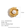 Wholesale Retro Niche Fashion Jewelry Accessories Stainless Steel 18K Goldplated Eyeshaped Faux Pearl Flower Suit Button