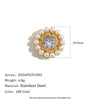 Wholesale Retro Niche Fashion Jewelry Accessories Stainless Steel 18K Goldplated Eyeshaped Faux Pearl Flower Suit Button
