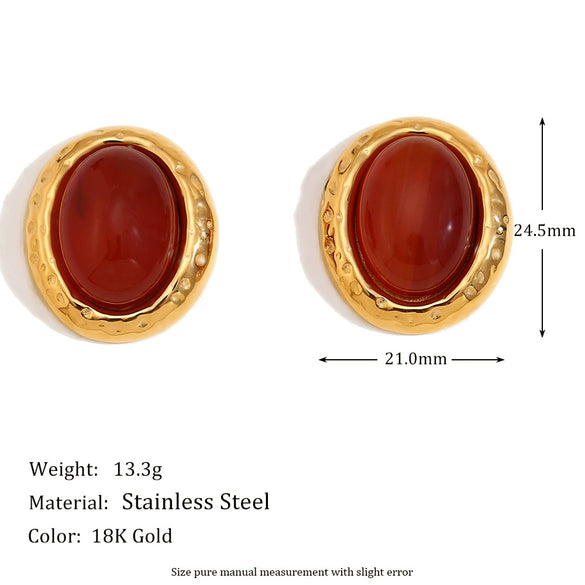 Wholesale Retro Niche High End Geometric Irregular Women's Earrings Stainless Steel 18K Gold Plated