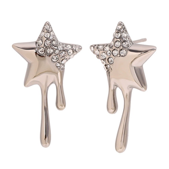 Wholesale Retro Niche High End Geometric Irregular Women's Earrings Stainless Steel 18K Gold Plated