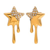 Wholesale Retro Niche High End Geometric Irregular Women's Earrings Stainless Steel 18K Gold Plated