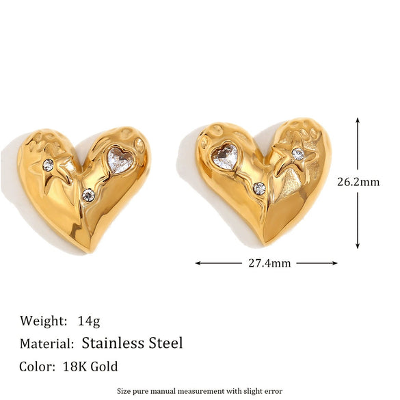 Wholesale Retro Niche High End Geometric Irregular Women's Earrings Stainless Steel 18K Gold Plated