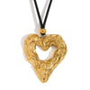 Wholesale Retro Niche Necklace Pendant With Hammer Pattern And Heart Shape Stainless Steel 18K Gold Plated