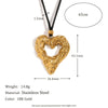 Wholesale Retro Niche Necklace Pendant With Hammer Pattern And Heart Shape Stainless Steel 18K Gold Plated