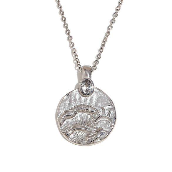 Wholesale Retro Niche Personality Pendant Necklace For Women Stainless Steel 18K Gold Plated Geometric Sun Moon Pendant Electroplated