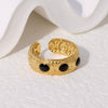 Wholesale Retro Nonfading 18K Goldplated Geometric Stainless Steel Finger Ring For Women