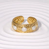 Wholesale Retro Nonfading 18K Goldplated Geometric Stainless Steel Finger Ring For Women