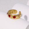 Wholesale Retro Nonfading 18K Goldplated Geometric Stainless Steel Finger Ring For Women