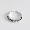 Wholesale Retro Old Square Agate Open Ring In S925 Sterling Silver With Geometric Design
