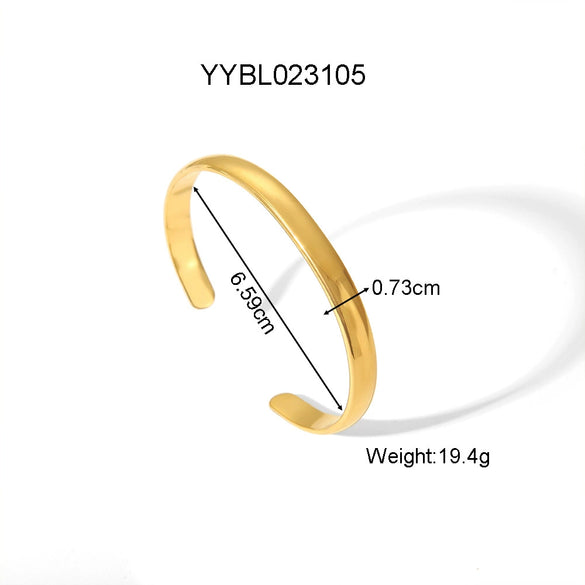 Wholesale Retro Open Bracelet For Women Stainless Steel With Vacuum Real Gold Electroplating In Pvd Furnace Simple And Fashionable High End Jewelry