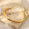 Wholesale Retro Open Bracelet For Women Stainless Steel With Vacuum Real Gold Electroplating In Pvd Furnace Simple And Fashionable High End Jewelry