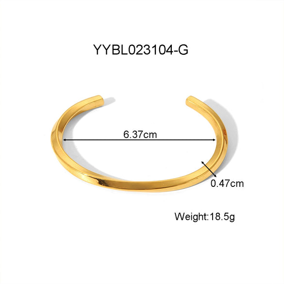Wholesale Retro Open Bracelet For Women Stainless Steel With Vacuum Real Gold Electroplating In Pvd Furnace Simple And Fashionable High End Jewelry