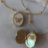 Wholesale Retro Openable Photo Album Necklace With Butterfly Shell Design Copper Electroplated Ochain Unisex