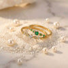 Wholesale Retro Palace Style Leaf Pattern Titanium Steel Electroplated Ring