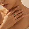 Wholesale Retro Palace Style Leaf Pattern Titanium Steel Electroplated Ring