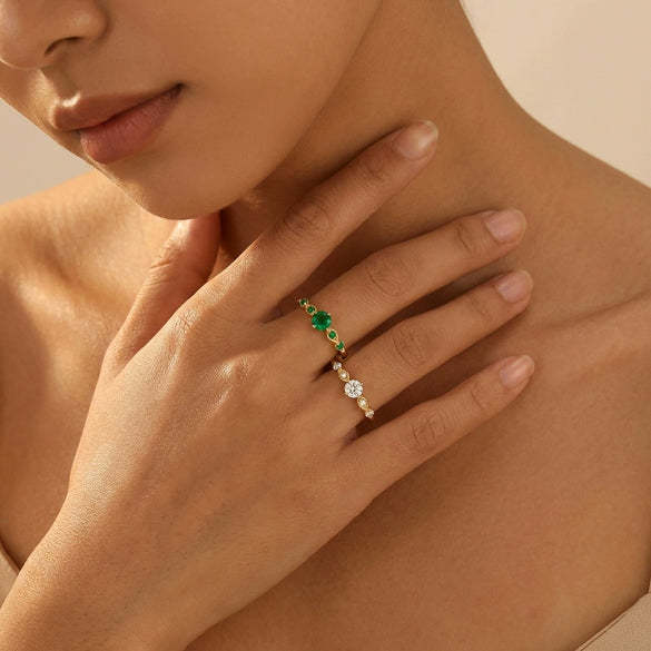 Wholesale Retro Palace Style Leaf Pattern Titanium Steel Electroplated Ring