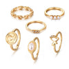 Wholesale Retro Pearl Alloy Ring With Geometric Pattern Hollow And Butterfly Embossed Design Unisex