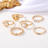Wholesale Retro Pearl Alloy Ring With Geometric Pattern Hollow And Butterfly Embossed Design Unisex