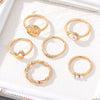 Wholesale Retro Pearl Alloy Ring With Geometric Pattern Hollow And Butterfly Embossed Design Unisex
