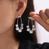 Wholesale Retro Pearl Earrings For Women Stainless Steel 18K Gold Plated High Temperament Design Simple All Match