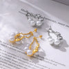 Wholesale Retro Pearl Earrings For Women Stainless Steel 18K Gold Plated High Temperament Design Simple All Match