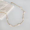 Wholesale Retro Pearl Fashion Allmatch Clavicle Necklace With Geometric Pattern And Water Wave Chain For Women