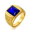 Wholesale Retro Personality Gold Geometric Pattern Titanium Steel Ring For Men And Women With Polishing Treatment