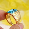 Wholesale Retro Personality Gold Geometric Pattern Titanium Steel Ring For Men And Women With Polishing Treatment