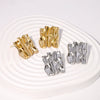 Wholesale Retro Pleated Irregular Geometric Stainless Steel Goldplated Ear Studs For Women