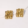 Wholesale Retro Pleated Irregular Geometric Stainless Steel Goldplated Ear Studs For Women