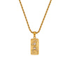 Wholesale Retro Popular Fashion Pendant Jewelry Stainless Steel Rectangular Geometric Oil Dropping Zircon Tarot Necklace With Electroplating