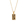 Wholesale Retro Popular Fashion Pendant Jewelry Stainless Steel Rectangular Geometric Oil Dropping Zircon Tarot Necklace With Electroplating