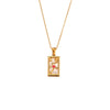 Wholesale Retro Popular Fashion Pendant Jewelry Stainless Steel Rectangular Geometric Oil Dropping Zircon Tarot Necklace With Electroplating